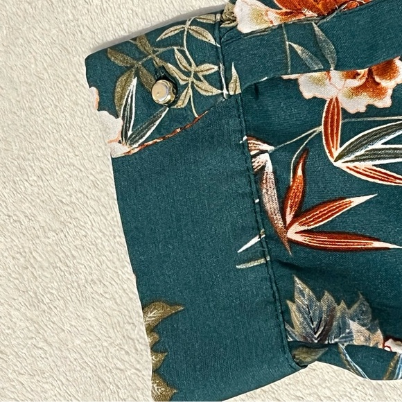 25. Molly Bracken Womens Emerald Green Floral Long Sleeve Blouse Spring Office - Picture 9 of 10